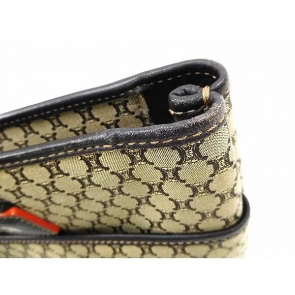 CELINE Tote Bag Macadam Beige ?~ Canvas ?~ Leather Authentic USED - Picture 7 of 10